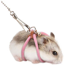 Pink Hamster Harness Rope with Adjustable Ringer Small Animal Pet Mouse Hamster Harness Harness Ferret Lead Leash