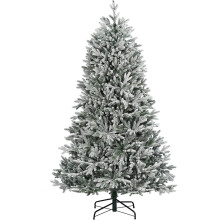 6FT Frosted Snow Flocked Green Oregon Pine 611 Tips Bushy Artificial Christmas Tree
