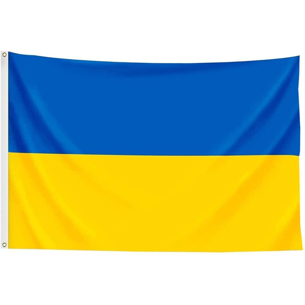 5ft x 3ft Ukraine Ukrainian National Flag with Eyelets Sporting Events Banner Pub Home Office Decorations For Football Fan Support