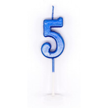 SHATCHI Blue 5 Number Candle Boys Birthday Wedding Anniversary New Year Party Cake Decorations Topper