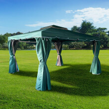 Pop up Green Gazebo Patio Zelt 3x4x2.75m Heavy Duty Aluminium Pole mit 4 Seitenwänden Top Roof Portable Waterproof Canopy Shelter Sunshade