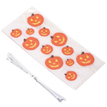20Pcs Halloween Pumpkin Cellophane Bags Easy Seal Sweet Gift Decor