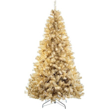 6Ft/1.8M Artificial Christmas Tree Champagne Gold Shiny Tinsel Tips Bushy Look