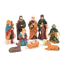 SHATCHI Holy 10pcs Krippe Geburt von Jesus Christus Einzelne bewegliche Figuren Set Weihnachten Krippendekorationen, Multi