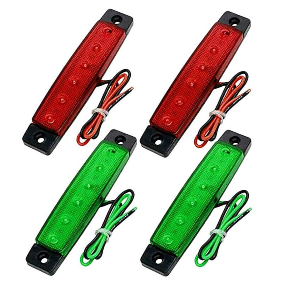 4* Boat Navigation LED Red Green Stern Lights Marine Starboard Indicator Lamps