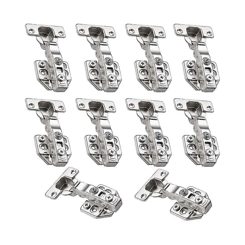 Soft Close Cabinet Hinges 35Mm Cabinet Door Hinge 110 Degree Full Overlay Cabinet Hinge With Installation Screws, 10Pcs Silver 5778930555307