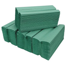 3 Boxes (7,560 Sheets) 1 Ply Large Green C Fold Hand Paper Towels