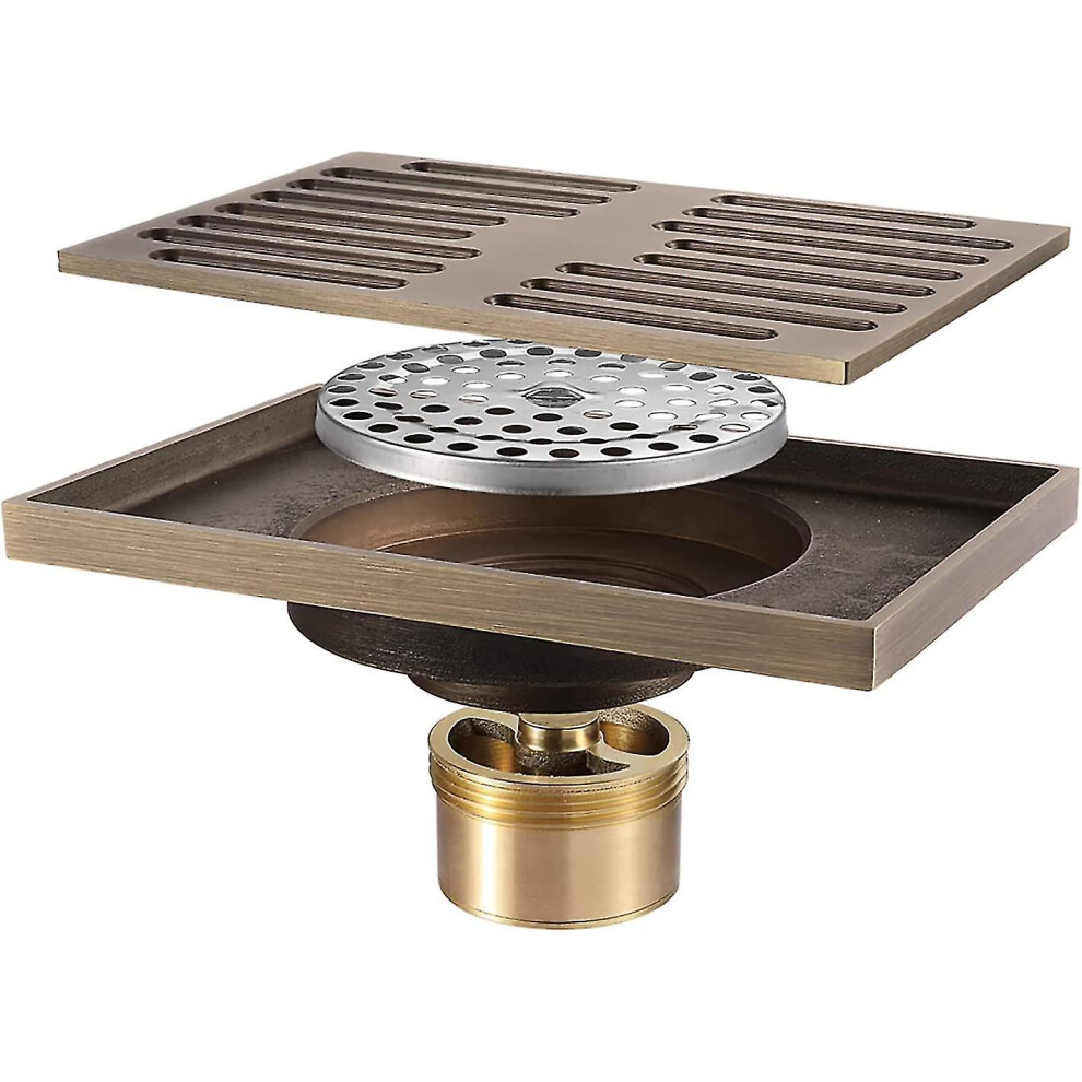 Shower Drain 140X90mm Floor Drain, Odor Proof Brass Shower Channel Floor Drain For Bathroom 5778930555567