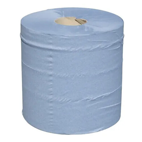 6 x Highly Absorbent 2Ply Blue Embossed Centrefeed Paper Rolls 1