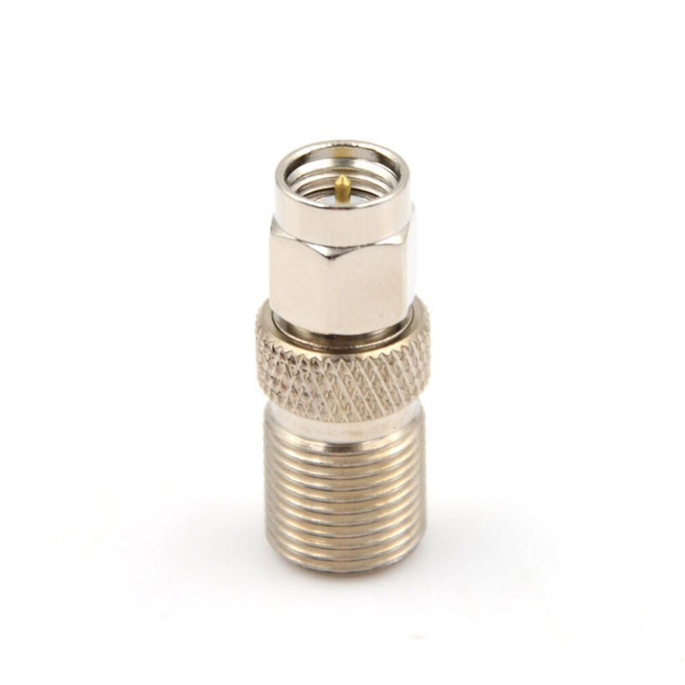 F Type Female To Sma Male Plug Coaxial Adapter Connector Silver Tone