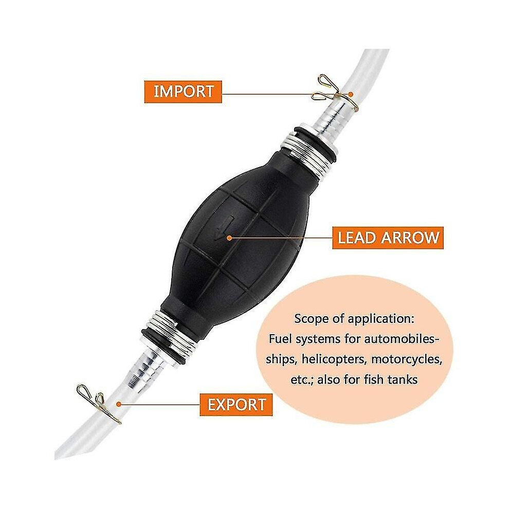 Water Liquid Transfer Pump, Portable Car Fuel Transfer Siphon Manual Pump For Aqueduct Gasoline Solvent Liquid Gas Petrol Diesel Fuel With Total Hose 5778930555857