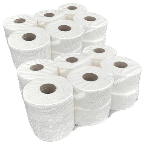 24 x White Highly Absorbent Embossed Multipurpose Centrefeed Rolls 1