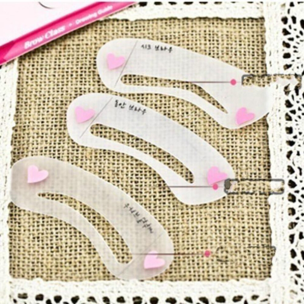 3pcs/set Exquisite Eyebrow Stencil Grooming Shaping Card Kit Template Makeup Tool