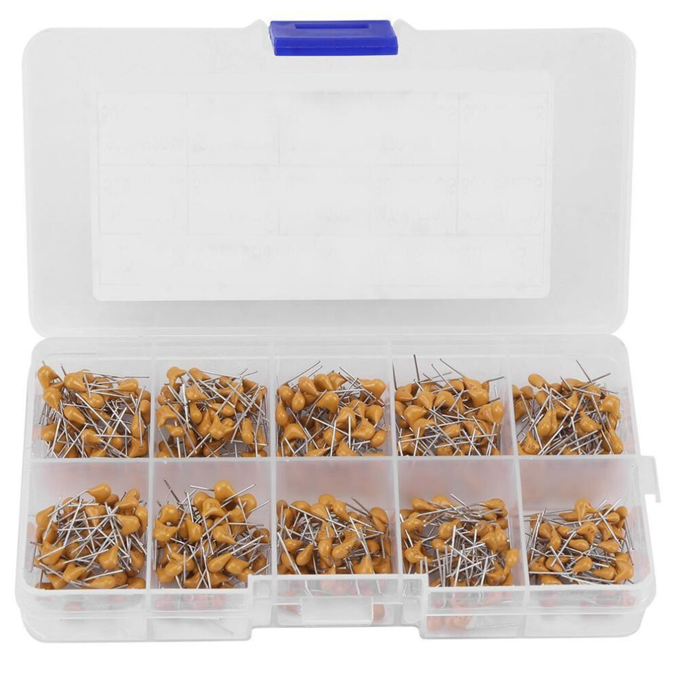 500pcs 10 Values 50V 10PF-680PF Monolithic Ceramic Capacitor Assorted Kit
