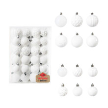 (White) 48pcs Christmas Ball Ornaments Hanging Tree Pendants Baubles Home Party Decor