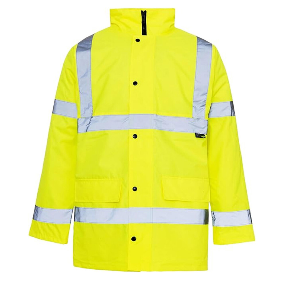 Xl Parka High Visibility Workwear With Fluorescent Concealed Hood 5056061800863
