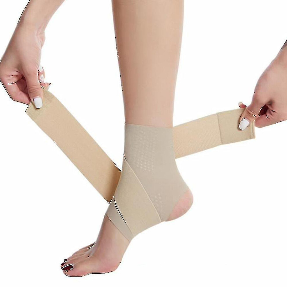 (L, Skin Color) Ankle Support Sports Foot Brace Wrap Ankle Protector