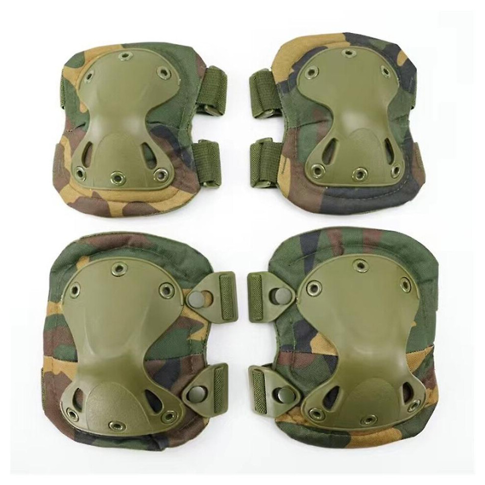 (Jungle Camo) Tactical Military Knee Pads Elbow Pads Airsoft Battle Hunting Elbow Pads Kneepads Outdoor Sports Safety Protection Equipment 5778930557684