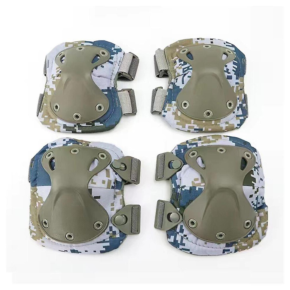 (Oceans Camo) Tactical Military Knee Pads Elbow Pads Airsoft Battle Hunting Elbow Pads Kneepads Outdoor Sports Safety Protection Equipment 5778930557691