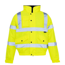 Medium Bomber Jacket High Visibility Workwear With Concealed Hood