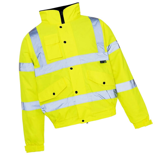 Medium Bomber Jacket High Visibility Workwear With Concealed Hood 2