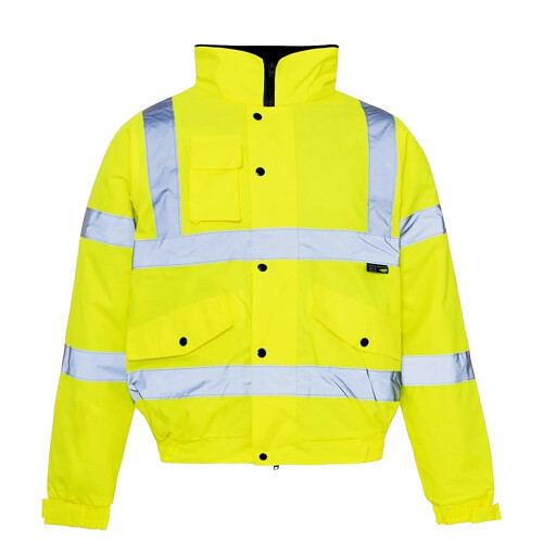 Large Bomber Jacket High Visibility Workwear With Concealed Hood