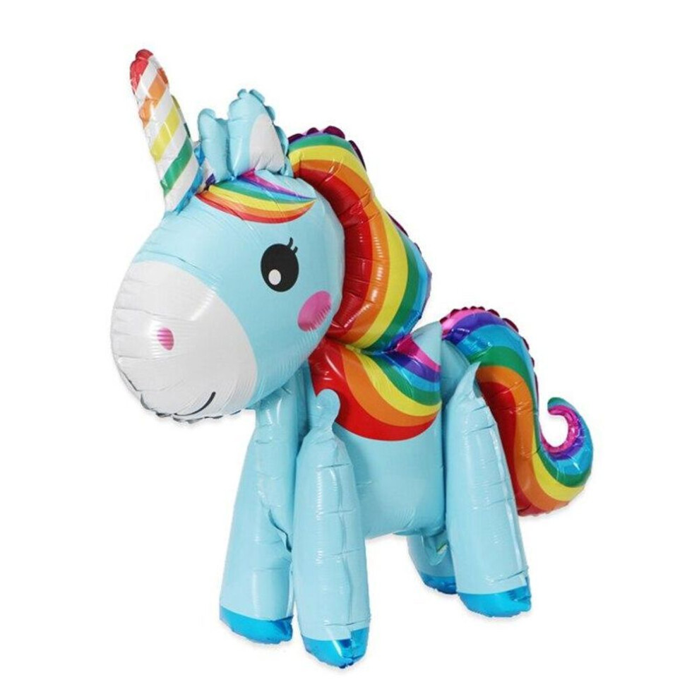 (blue, 58x58cm) 3D Cartoon Unicorn Balloon Decoration Happy Birthday Party Supplies Balloon Balony Banner Streamer Baby Shower Balloons