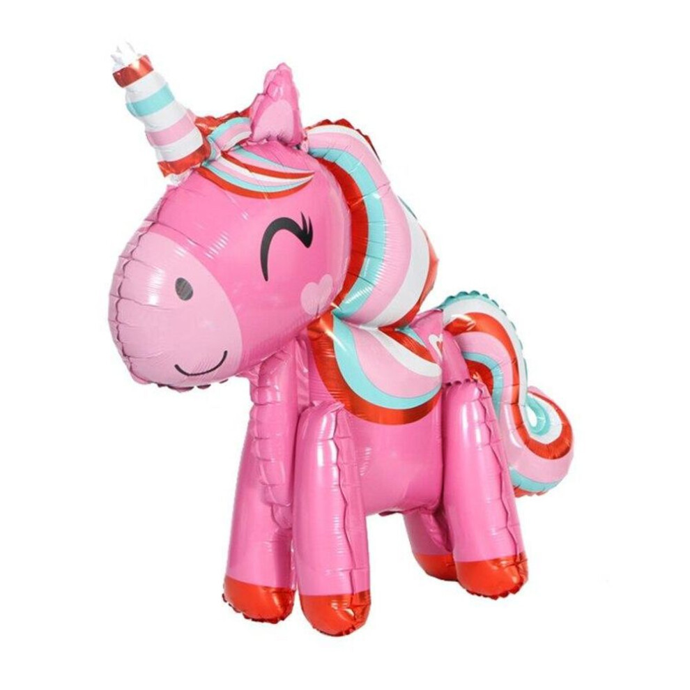 (pink, 58x58cm) 3D Cartoon Unicorn Balloon Decoration Happy Birthday Party Supplies Balloon Balony Banner Streamer Baby Shower Balloons