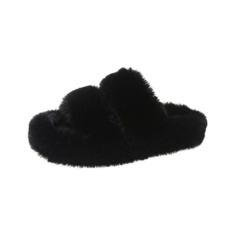 (black, 39) New 4 Cm Thick Bottom Wool Slippers For Women Soft Bottom Home Wool Slippers For Women Autumn And Winter Thickening Wool Slippers For Women