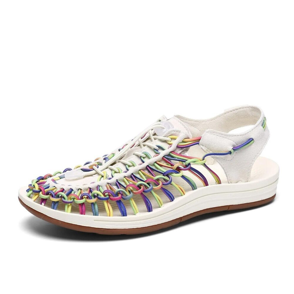 (navy blue, 39) 35-46 Size New Breathable Sandals Women Fashion Casual Woven Sandals Beach Women&apos;s Shoes Couple Shoes