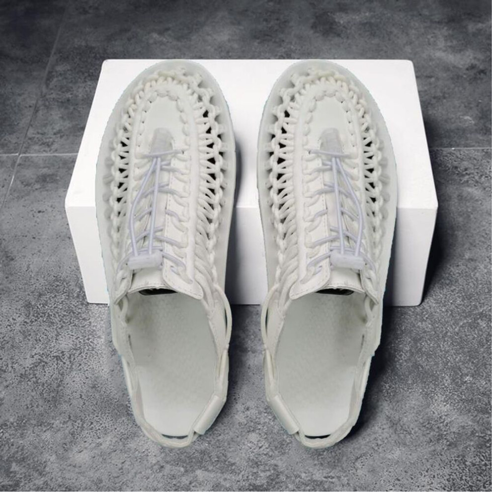 (white, 44) 35-46 Size New Breathable Sandals Women Fashion Casual Woven Sandals Beach Women&apos;s Shoes Couple Shoes