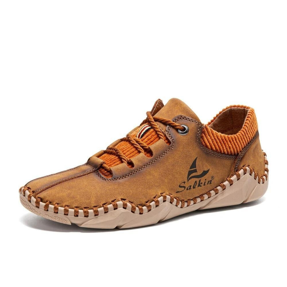(brown, 38) Men Split Leather Casual Leather Shoes Men Loafers Comfortable Driving Shoe Moccasins Man Flats Shoes