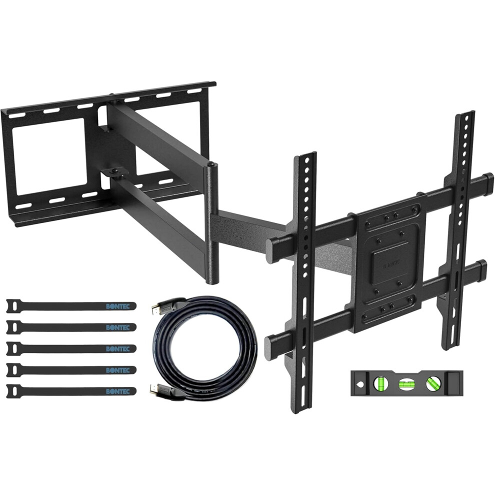 (Black) TV Wall Mount with Extra Long Articulating Arm, 32-70 Inch to 60kg, Universal Long Reach Arm TV Wall Mount Tilt