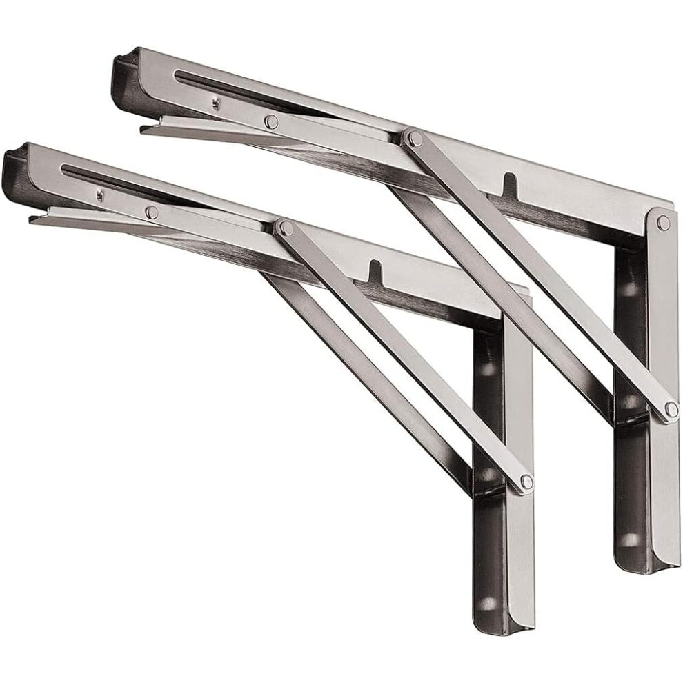 (SUS 600mm Folding, Stainless Steel) Folding Shelf Bracket 24 Inch, Maximum Load: 330 lbs Stainless Steel Foldable Shelf Bracket