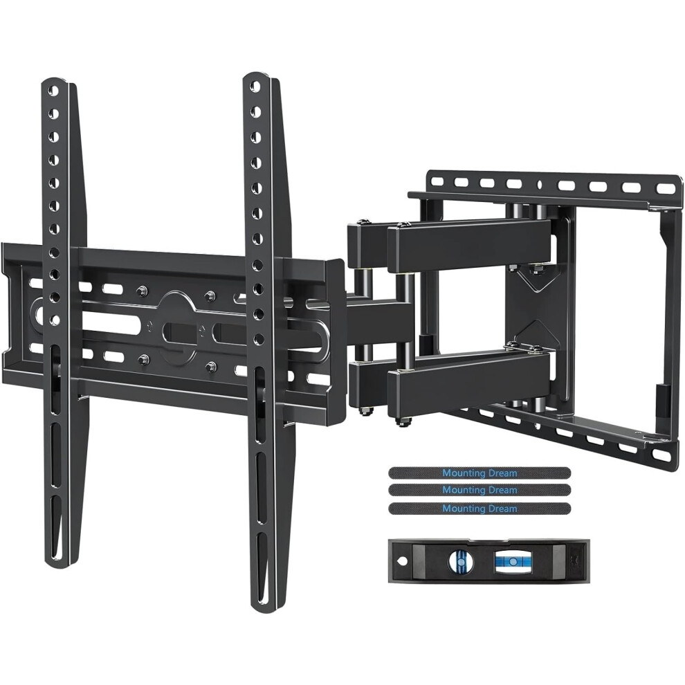 (Black) TV swivel TV max 45kg 45kg, full motion dual arms suitable for OLED LCD LED flat / curved screens