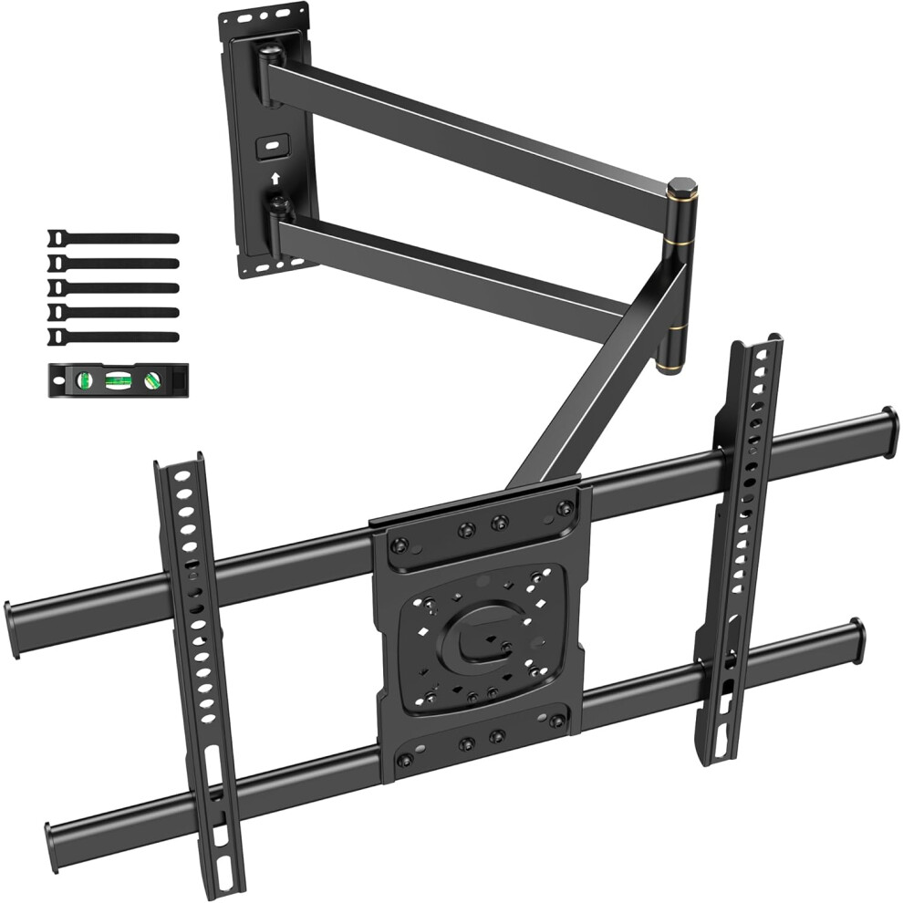(Black) TV Wall Mount with 838mm Long Arm, Long Arm TV Wall Mount Swivel Tilt Extension for 32-75 Inch Flat and Curved TVs