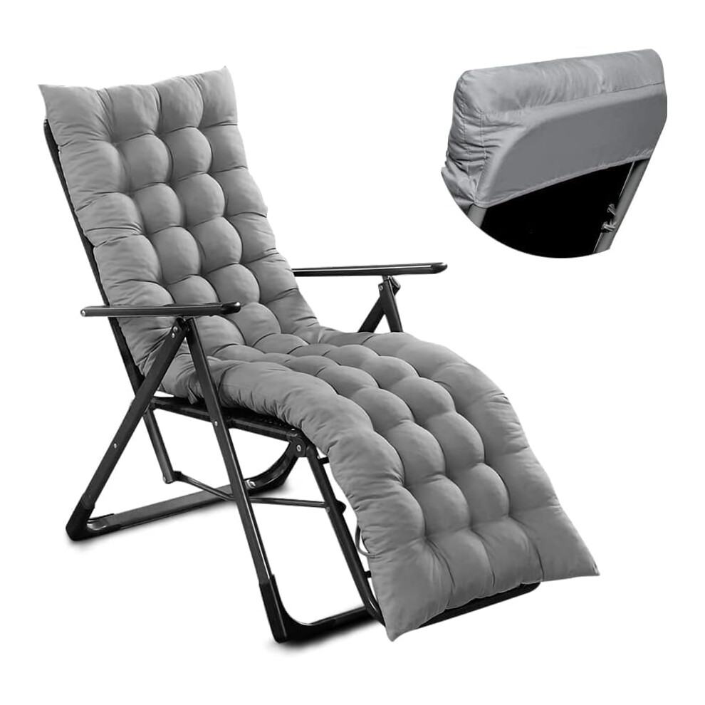 (190X60X12cm, Grey) Sun lounger mats garden chair mats sunbathing mattress thick garden lounge chair porch swing patio lawn non-slip mat replacement