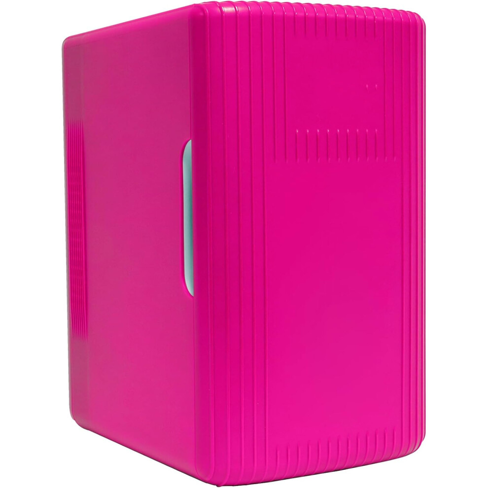 (Pink) Retro Mini Fridge Bedroom 6L Small Fridge 8 Cans Desktop Refrigerator 12v Portable Refrigerated Heater Refrigerator Silent Mini Fridge