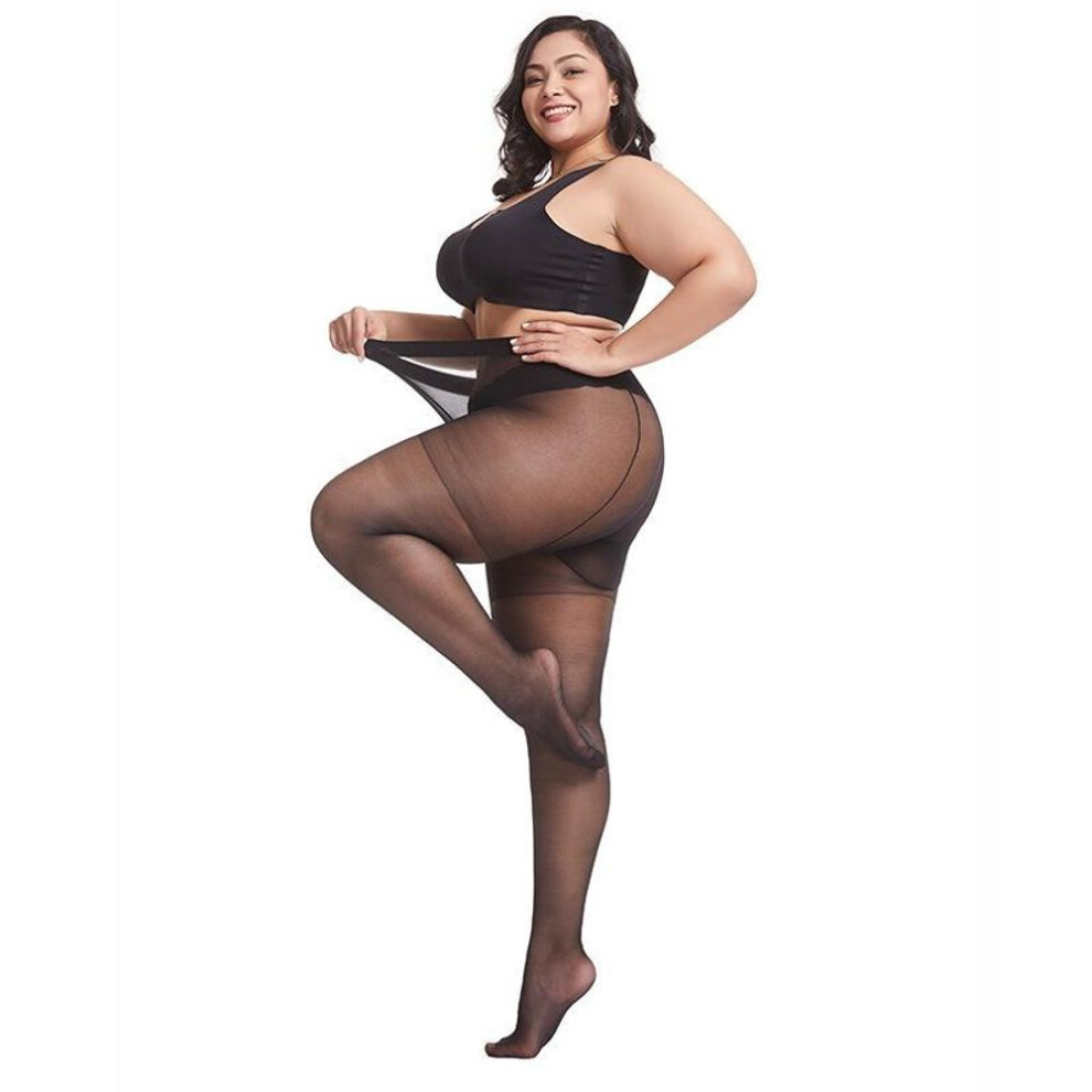 (black) Fat Plus Size Pantyhose Large Size Ultra-thin Super Stretch Stockings Xxl Tights