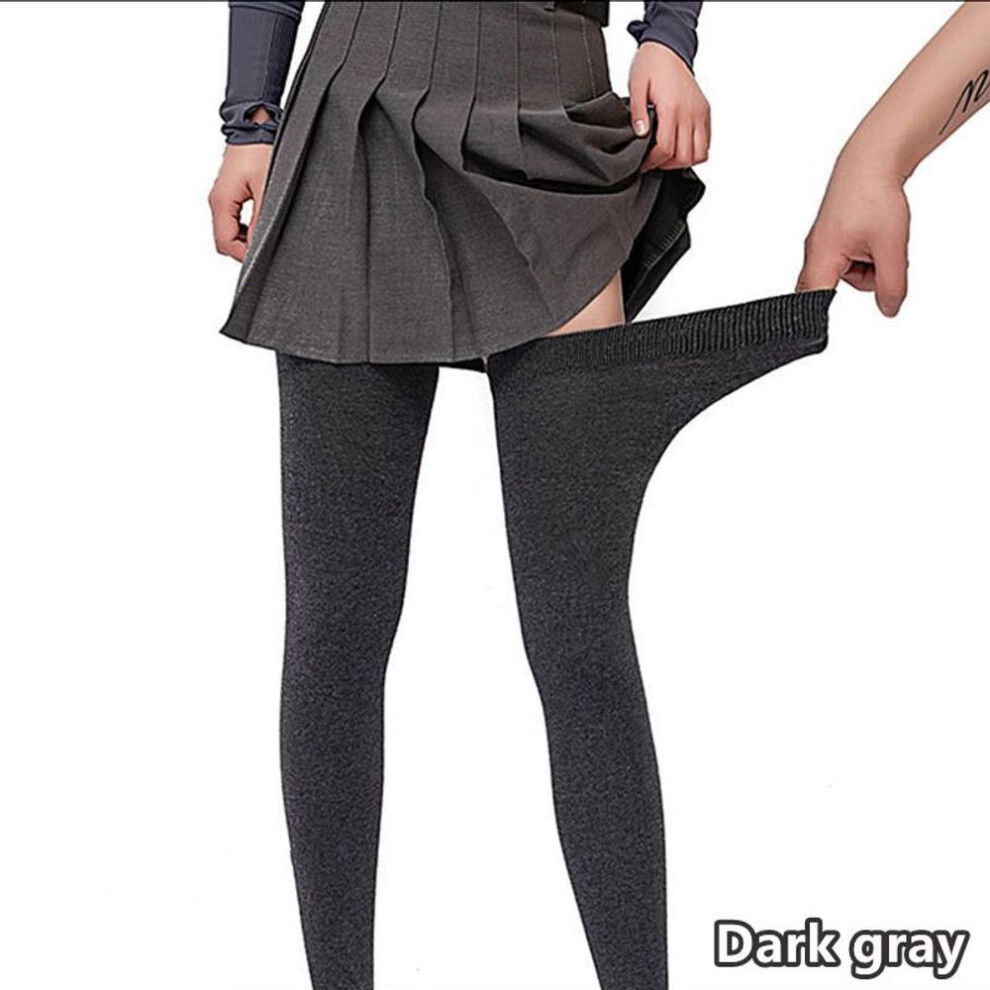 (dark gray) Elastic Thigh High Socks Plus Size Stockings Over Knee Socks Plus Long Socks Soft Women Yoga Socks