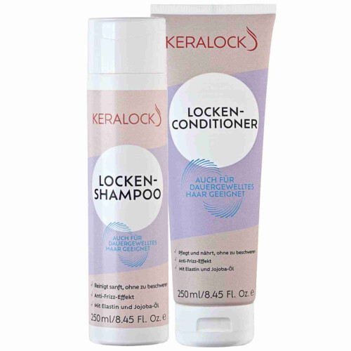 KERALOCK Curl Shampoo and Conditioner Set, Anti-Frizz, 250ml Each