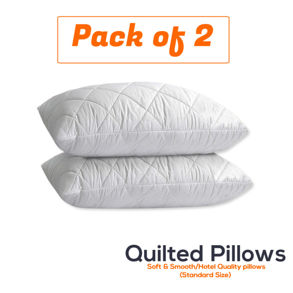 (Pack of 2) Quilted Pillows 2x 4x Pack Hotel Quality Bounce Back Deep Filled Pillows 29x19''