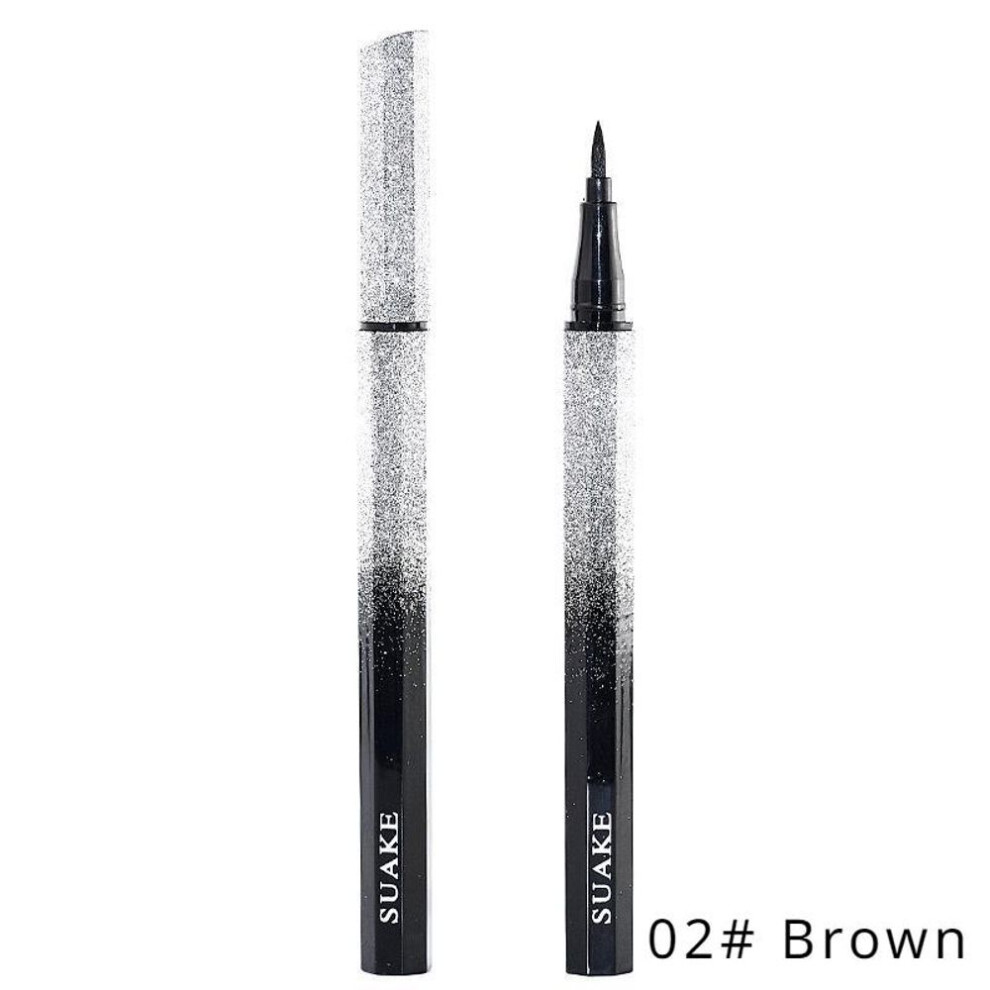 (02# Brown) 1 Pcs Black Waterproof Long-lasting Liquid Eyeliner Quick-drying Cool And Not Smudge Charming Ladies Eye Makeup Tool