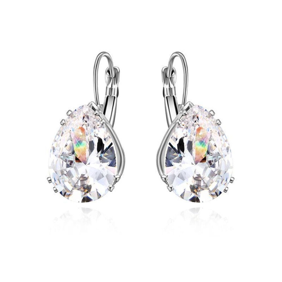 (as the picture, 1) Valentines Day Gift Crystal Big Stone Drop Earrings  Fashion Elegant Party Jewelry