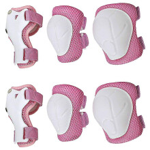 (S, Pink) 6pcs/set Kids Protective Gear Knee Pads Elbow Pads Wrist Guard Set For Kids Full Protective For