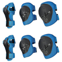 (M, Blue) 6pcs/set Kids Protective Gear Knee Pads Elbow Pads Wrist Guard Set For Kids Full Protective For