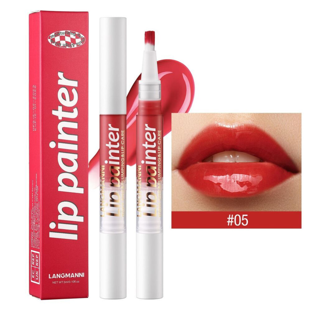 (05#) 12 Colours Rotating Soft Brush Lip Gloss Pen Pearlescent Lip Glaze Lipstick Lip Oil Hydration Easy To Apply Glitter Lip Gloss Lip Nectar Lip Makeup