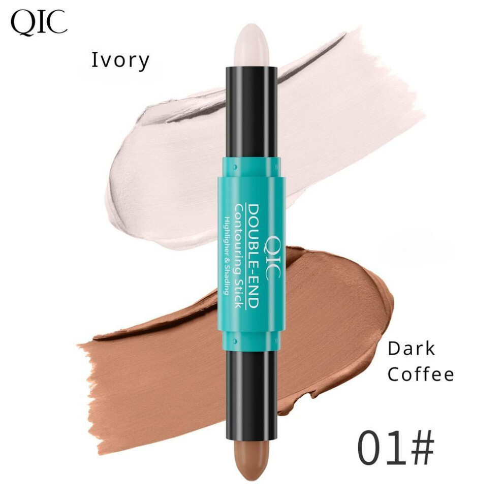 (1#) Dual-ended Contour Stick Highlighter Bronzer Stick 3D Retouching Nose Shadow Shadow Matte Concealer Stick Waterproof Face Contouring Pen Makeup Stick
