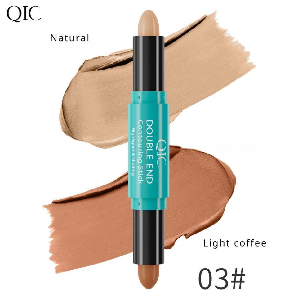 (3#) Dual-ended Contour Stick Highlighter Bronzer Stick 3D Retouching Nose Shadow Shadow Matte Concealer Stick Waterproof Face Contouring Pen Makeup Stick