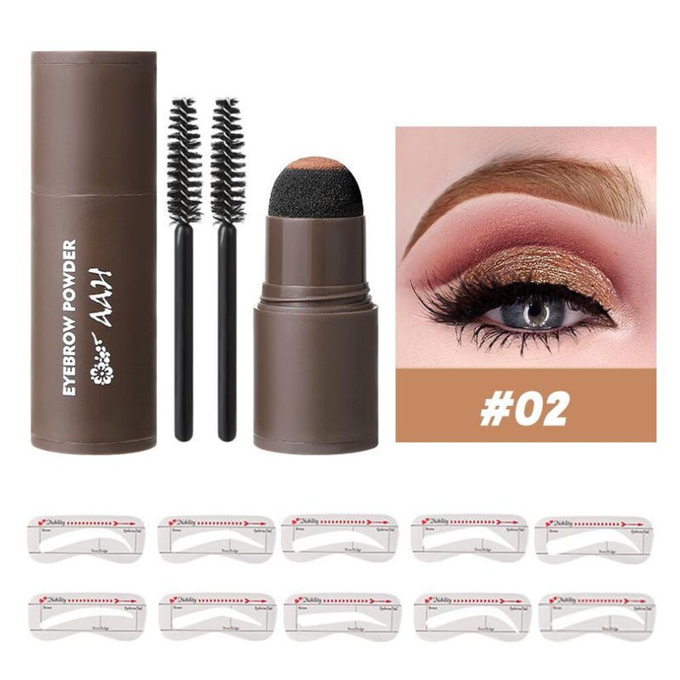 (02#) Eyebrow Stamp Set Perfect Eyebrow Stamp Stencil Kit Eye Brow Stencil Stamp Kit Waterproof Long Lasting Eyebrow Enhancers Brow Shape Stamp